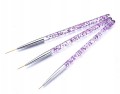 Pędzelki do zdobień paznokci nail art - 3 szt. - zdjęcie 3