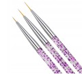 Pędzelki do zdobień paznokci nail art - 3 szt. - zdjęcie 4