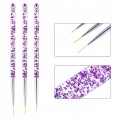 Pędzelki do zdobień paznokci nail art - 3 szt. - zdjęcie 5
