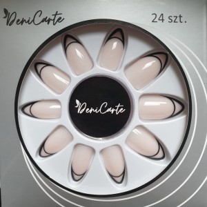 Tipsy ALMOND Black Nude French z klejem 4107 - 24 szt.